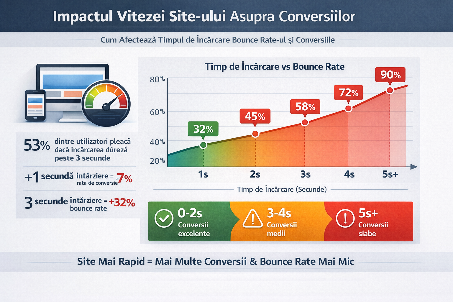 Impact viteza site conversii - grafic statistici